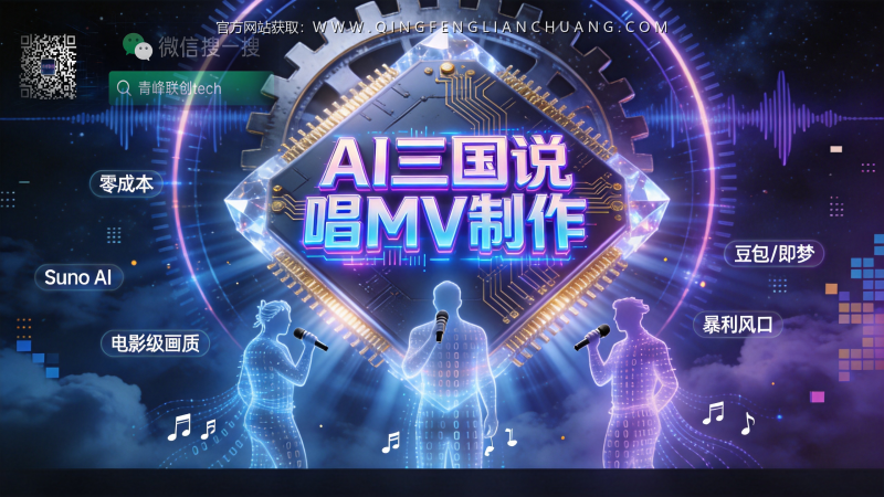 你花9.9元买的“AI三国说唱”课程，真正的价值不在Suno，而在那套被割裂的Midjourney修图逻辑-青峰联创 · AI与项目变现实操工坊