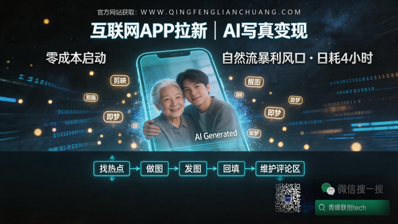 即梦APP拉新：零成本启动，日耗4小时，你愿意用时间换钱吗？-青峰联创 · AI与项目变现实操工坊