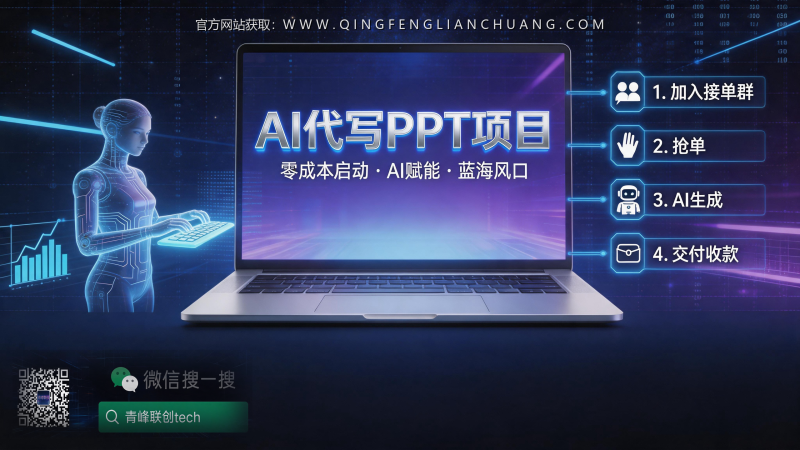 你还在用传统方式代写PPT？揭秘“零成本AI代写”背后的真实门槛与生存法则-青峰联创 · AI与项目变现实操工坊