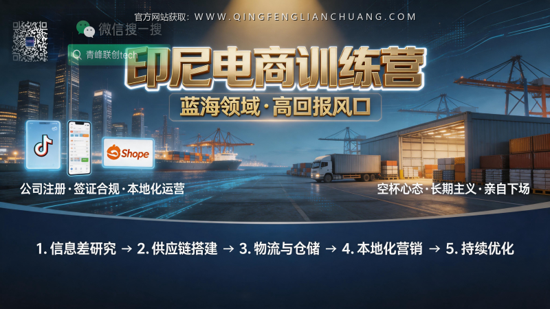 印尼电商“地狱级”副本：20万启动资金、50%精力搞供应链，为什么说90%的国内卖家根本玩不转？-青峰联创 · AI与项目变现实操工坊