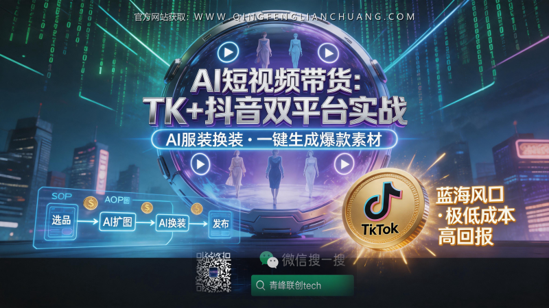 你还在为同行视频的“手帧”截图发愁吗？AI扩图+可灵1.6，正在让服装带货的“洗稿”成本降到1块钱-青峰联创 · AI与项目变现实操工坊