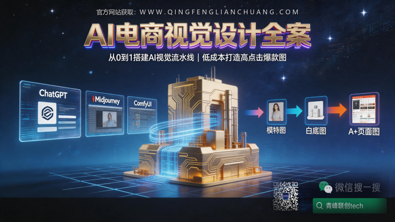 ChatGPT+Midjourney+ComfyUI三联杀：亚马逊卖家如何用3000元预算砍掉90%的视觉设计成本？-青峰联创 · AI与项目变现实操工坊