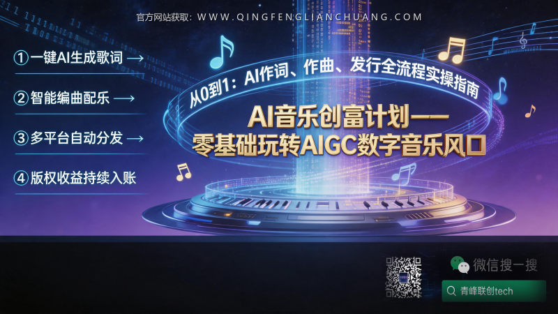 AI写歌月入过万？别急着交学费，我拆解了这个“中域AI课程”的真实变现逻辑-青峰联创 · AI与项目变现实操工坊