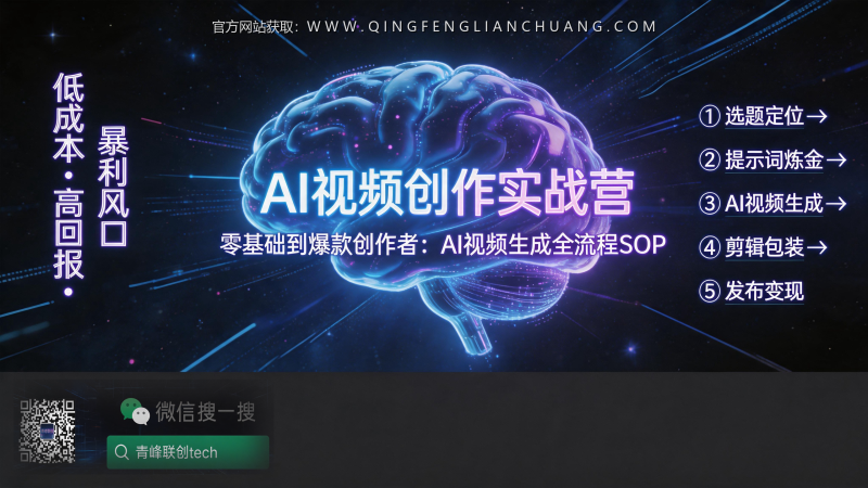 别急着学AI视频创作，先搞清楚这个“卖铲子”项目的真实门槛和变现逻辑-青峰联创 · AI与项目变现实操工坊