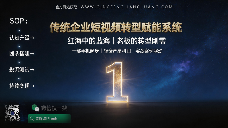 企业短视频转型，为什么老板亲自下场是唯一出路？一个年烧30万投流的真实复盘-青峰联创 · AI与项目变现实操工坊
