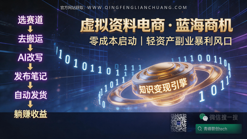 小红书虚拟资料店，100元启动月入过万？先看完这篇真实风险拆解再决定-青峰联创 · AI与项目变现实操工坊