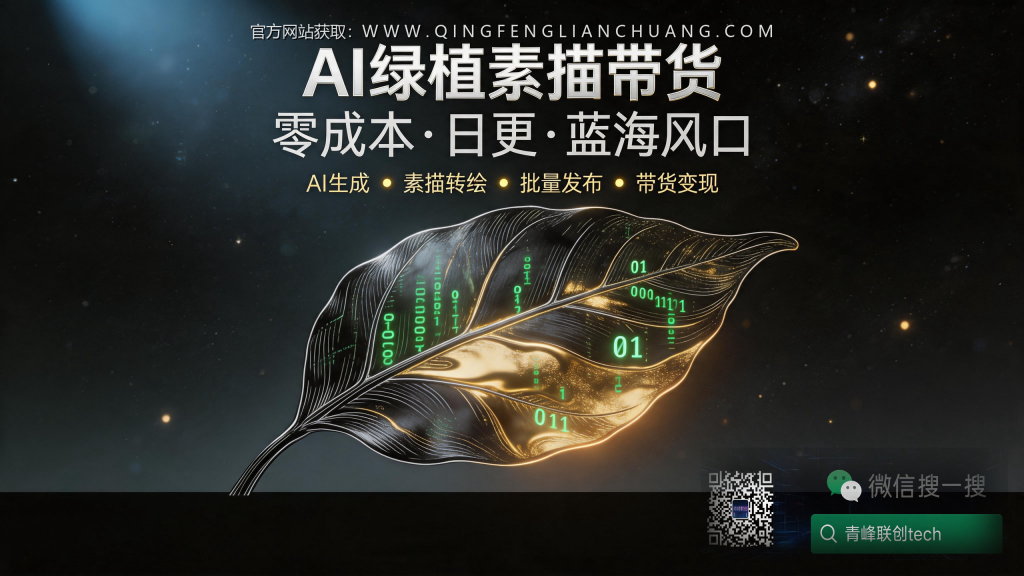 抖音绿植带货，靠AI素描图日赚300？先别急，我告诉你真相-青峰联创 · AI与项目变现实操工坊
