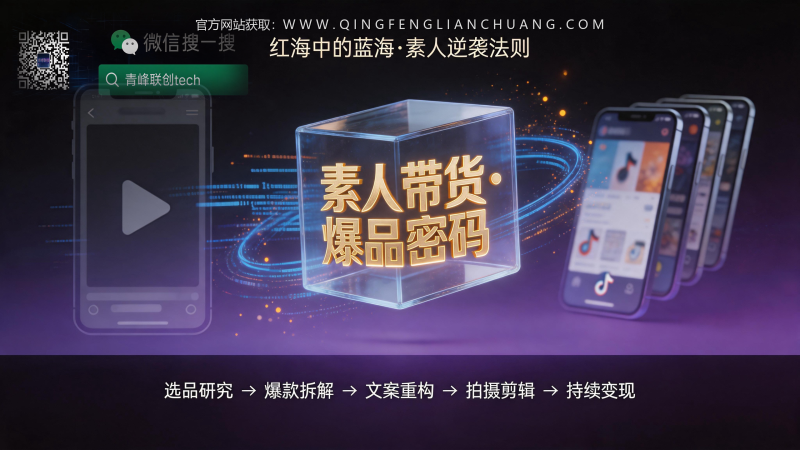 素人短视频带货：我花3个月验证的“爆款文案改编SOP”，省下80%的摸索时间-青峰联创 · AI与项目变现实操工坊