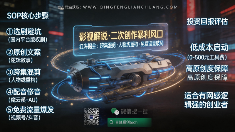 影视解说日更4小时：我如何用“跨集混剪+人物线重构”在视频号单月播放破500万？-青峰联创 · AI与项目变现实操工坊